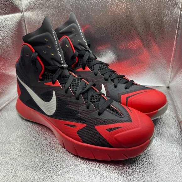 Size‎ 10 Nike Lunar Hyperquickness Red Black Mens Basketball Shoes 652777-006 main image 4